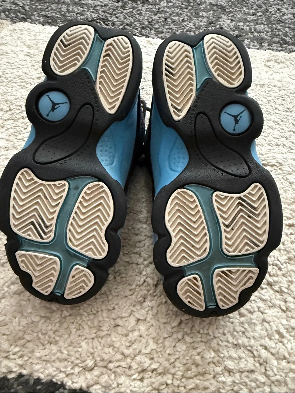 Nike Air Jordan 13 Black & Light Blue Retro Toddler 12C Basketball Shoes